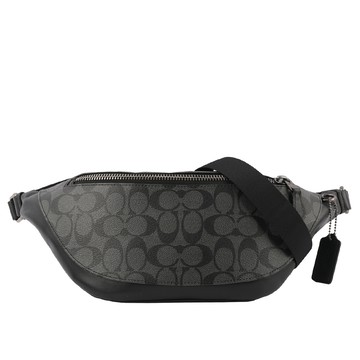 COACH PVC皮革腰包（黑灰色） _廠商直送