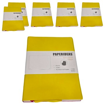 PAPERIDEAS A5 軟皮 空白 188頁  檸檬黃  6本