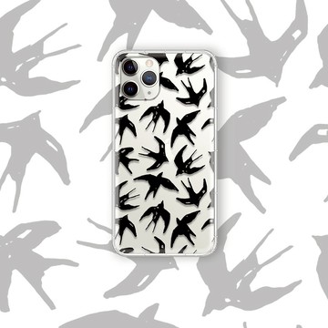 透底黑白燕 小物剪影系列 支援各品牌手機殼CSAE26