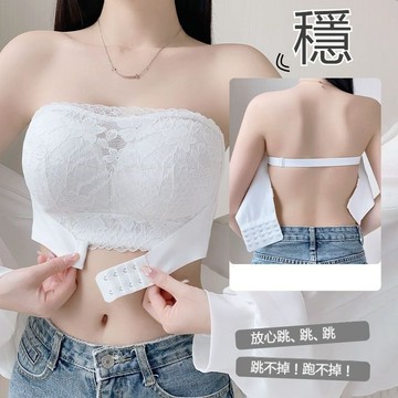 胖MM必備|夏季超薄款 抹胸無肩帶內衣 聚攏防滑防走光 大胸顯小 裹胸收副乳防下垂胸罩 無鋼圈文胸 舒適透氣