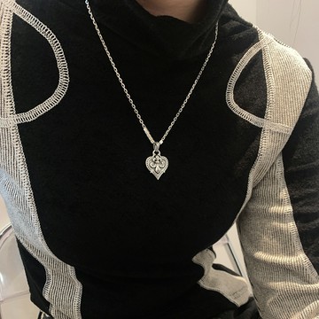 小寶s925純銀復古克克鳶尾浮雕吊墜女僅吊墜項鏈掛墜項墜輕奢銀飾