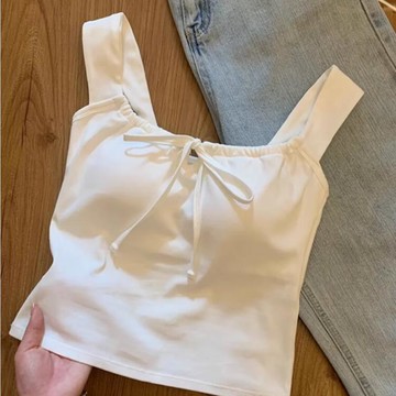 背心 小可愛 設計感無袖背心 女夏季吊帶背心 帶胸墊 外穿內搭小吊帶 短款修身背心 夏日穿搭甜辣上衣【不二雜貨】