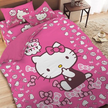 hugs角落生物 kitty  航海王單人床包薄被套三件組 正版授權 台灣製造