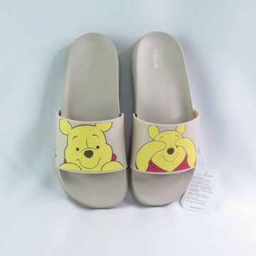 DISNEY 迪士尼 520176BGE 女款 拖鞋 小熊維尼 台灣製 奶茶【iSport愛運動】