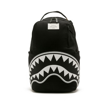 SPRAYGROUND 黑白撞色鋸齒鯊大容量後背包 黑色 G684664