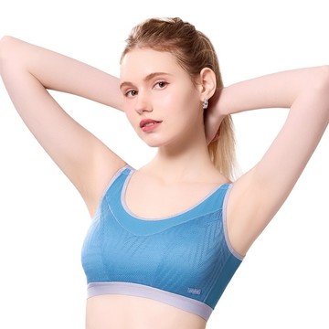 SWEAR 思薇爾 律洞感系列 M-4XL 無鋼圈 背扣 涼感 運動 短背心 (光電藍)