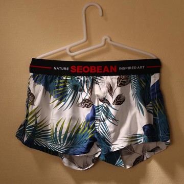 清爽夏季印花男士家居褲前開口青年阿羅褲防走光休閑運動短褲睡褲