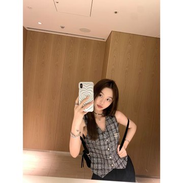 YUYU星漫銀河 極光小香風馬甲女款夏季短款顯瘦無袖上衣外穿REAL-