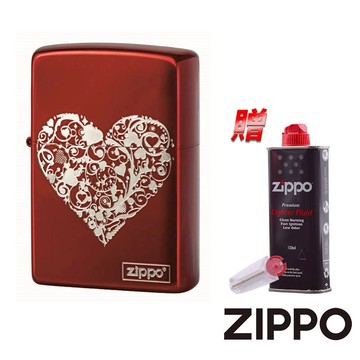 ZIPPO 藤蔓愛心(紅)防風打火機 ZA-3-36B 優惠出清 好禮超值送 官方正版 現貨 禮物送禮 客製化 終身保固