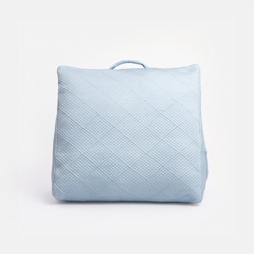 沁涼格紋環保三角靠墊 藍