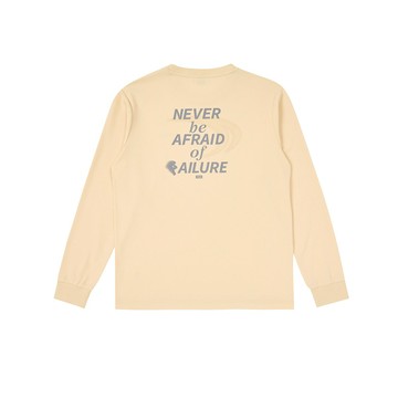 FILA 中性長袖背部標語印花圓領T恤-天黃 1TEZ-5460-YE