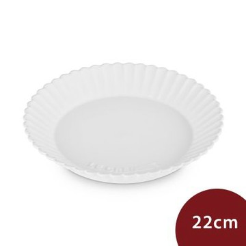 Le Creuset 花瓣系列 雛菊花瓣盤 點心盤 盛菜盤 22cm 棉花白
