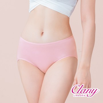【Clany可蘭霓】台灣製絲蛋白美膚內褲 ｜莫代爾親膚透氣低敏・中腰女內褲 M–XL 無辜粉 2152-32