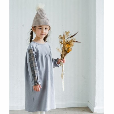 ペアマノン 裏毛 異素材 袖 ドッキング チェック ワンピース ガールズ トレーナー 長袖 スウェット キッズ グレー系1 110 Pairmanon 通販 Lineポイント最大get Lineショッピング