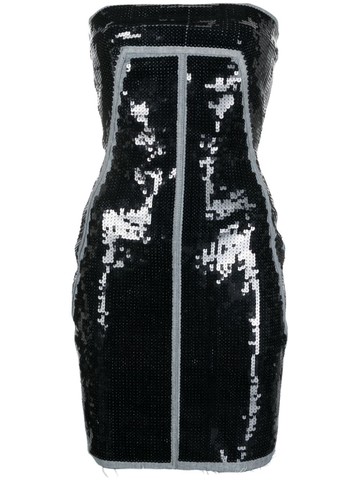 Rick Owens - sequin-embellished bandeau dress - women - Elastomultiester/Cotton/Rubber - 42 - Black