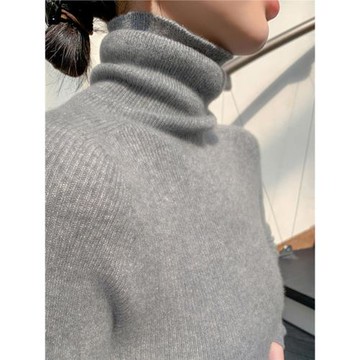 一線無縫高領山羊絨衫緊身打底衫堆堆領針織衫修身羊毛內搭毛衣女
