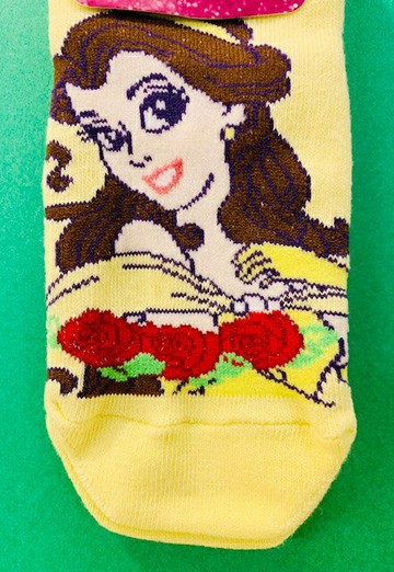 【震撼精品百貨】美女與野獸貝兒 Belle 迪士尼公主貝兒兒童用襪子-黃#64079 震撼日式精品百貨