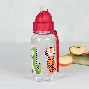 【Rex LONDON】輕攜吸管水壺(動物園500ml)