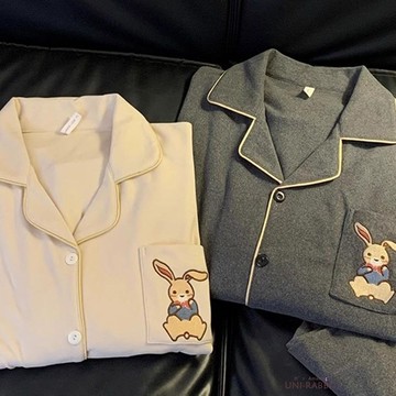 【德絨】情侶睡衣女秋冬季彼得兔加絨厚保暖卡通休閒男家居服套裝女生睡衣 可愛睡衣 卡通睡衣 居家睡衣  休閒睡衣 寬鬆睡衣