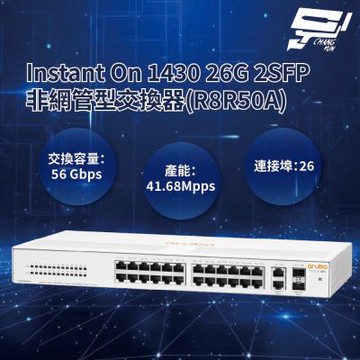 Aruba HPE Instant On 1430 26G 2SFP 非網管型交換器(R8R50A) 昌運監視器