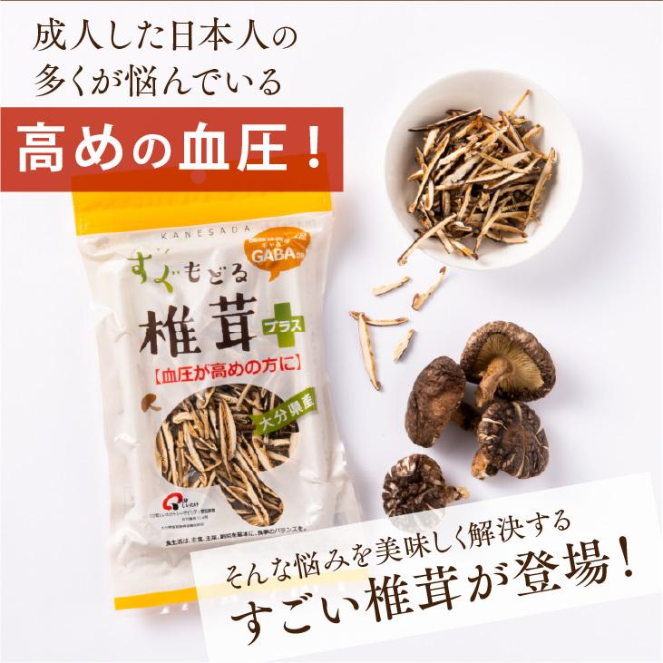 「大分県産すぐもどる椎茸プラス４個セット」お試し 健康 GABA 機能性表示食品 高血圧対策 干し椎茸