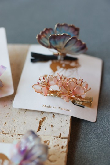 樹脂髮夾 櫻花 蝴蝶 鴨嘴髮夾