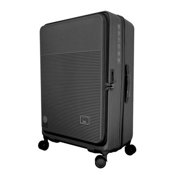 凡爾賽系列-超輕量100%純PC前開式飛機輪防盜旅行箱29吋(大)火山灰