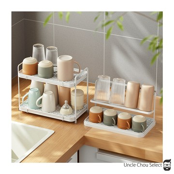 [周大叔 台灣現貨] 瀝水杯架 瀝水架 瀝水置物架 馬克杯架 水杯架 雙層瀝水架 杯子收納架 茶杯架
