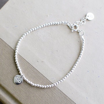 無限的美好純銀手鍊 | 925銀圓珠串珠手鏈 簡約 優雅 情人節禮物