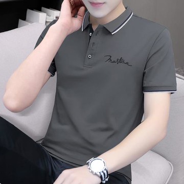 高品質純棉短袖t恤男夏季立領韓版潮流修身男士上衣翻領polo衫男