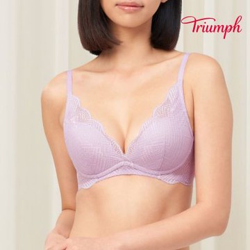 黛安芬-Aqua Shan 山形水波系列 無鋼圈深V內衣 B-D 星辰紫