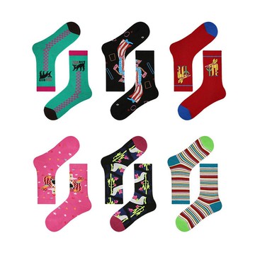 【圣诞礼盒】插畫中筒襪女 少女可愛透氣襪子 交換禮物