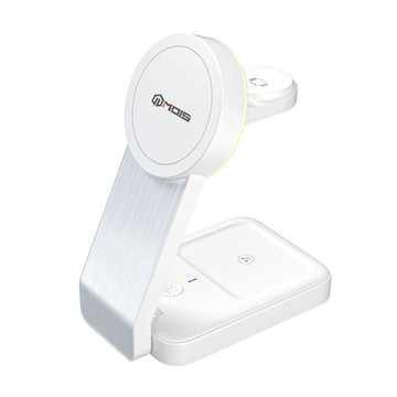 MOIS 摩世 折疊式三合一磁吸無線充電座 15W  白色  1個