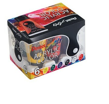 Pentel 飛龍 WA2-6 壓克力顏料 水彩 (28ml) (6色組)【APP滿額下單10%點數(單一帳號最高1500點)】8/31止