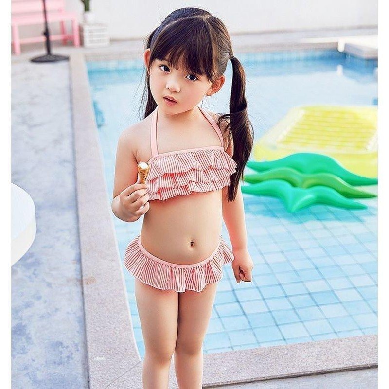 独特の上品 キッズ 水着 セパレート ギンガム チェック ビキニ 女の子