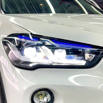 BMW 16-19款X1老改新F49藍眉大燈X1藍眉全LED總成