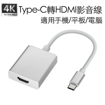 Type C公 - HDMI母 USB-C Type-C轉HDMI公轉母影音轉接線 4K高清公對母轉接器USB-C轉接頭鋁合金版