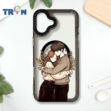 TRON IPHONE 16 PLUS 情侶深情擁抱透明系列 MAGSAFE 磁吸 防摔 太空殼 透黑 手機殼