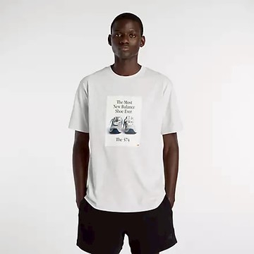 【NEW BALANCE】NB 上衣 短袖 T恤 淺灰 男 MT61B0WFAHH