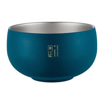 輝鴻 日式316不鏽鋼雙層保溫隔熱碗  藍色  1個