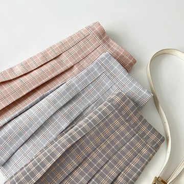 學院風韓版格子半身裙女裝高腰顯瘦夏季新款內襯防走光百褶裙