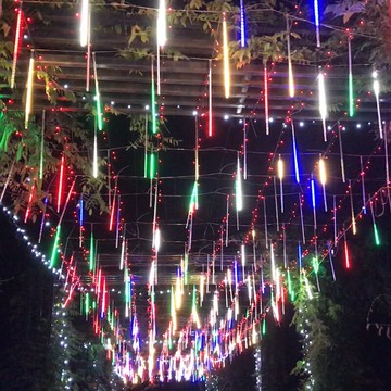 流星雨led燈流星燈樹燈掛樹上的裝飾燈室外戶外防水七彩串燈彩燈