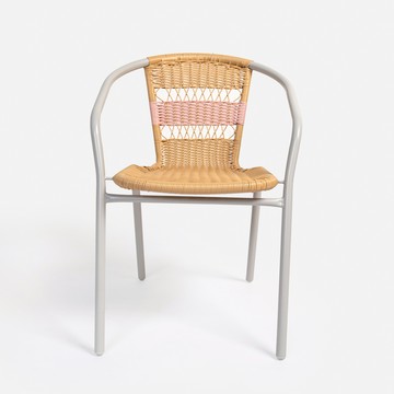 瑪雅雙色編織扶手椅