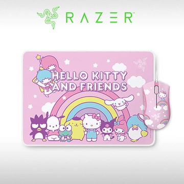 RAZER 雷蛇 DeathAdder Essential 煉獄蝰蛇 & 重裝甲蟲滑鼠墊(M) - HELLO KITTY特別版
