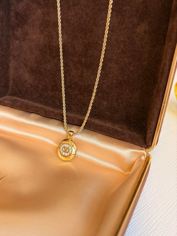 中古正品Valentino V logo水鑽鍍金項鏈頸鍊華倫天奴禮物古董珠寶