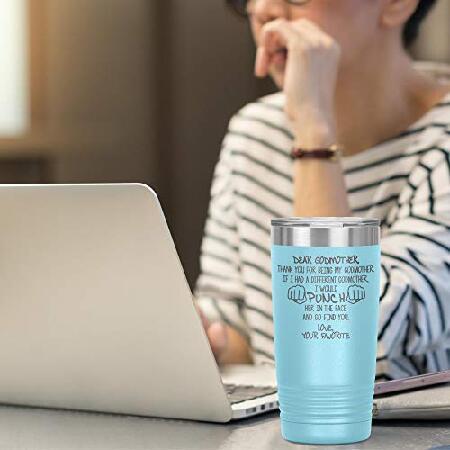 Godmother Tumbler Travel Mug Coffee Cup Funny For Birthday Best Idea Ever God Mother Godparent P-12L (20oz, Light Blue)