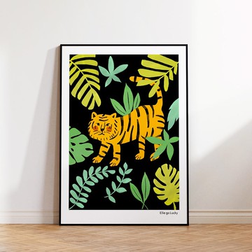 藝術印刷品/黑虎/插畫海報A3,A2