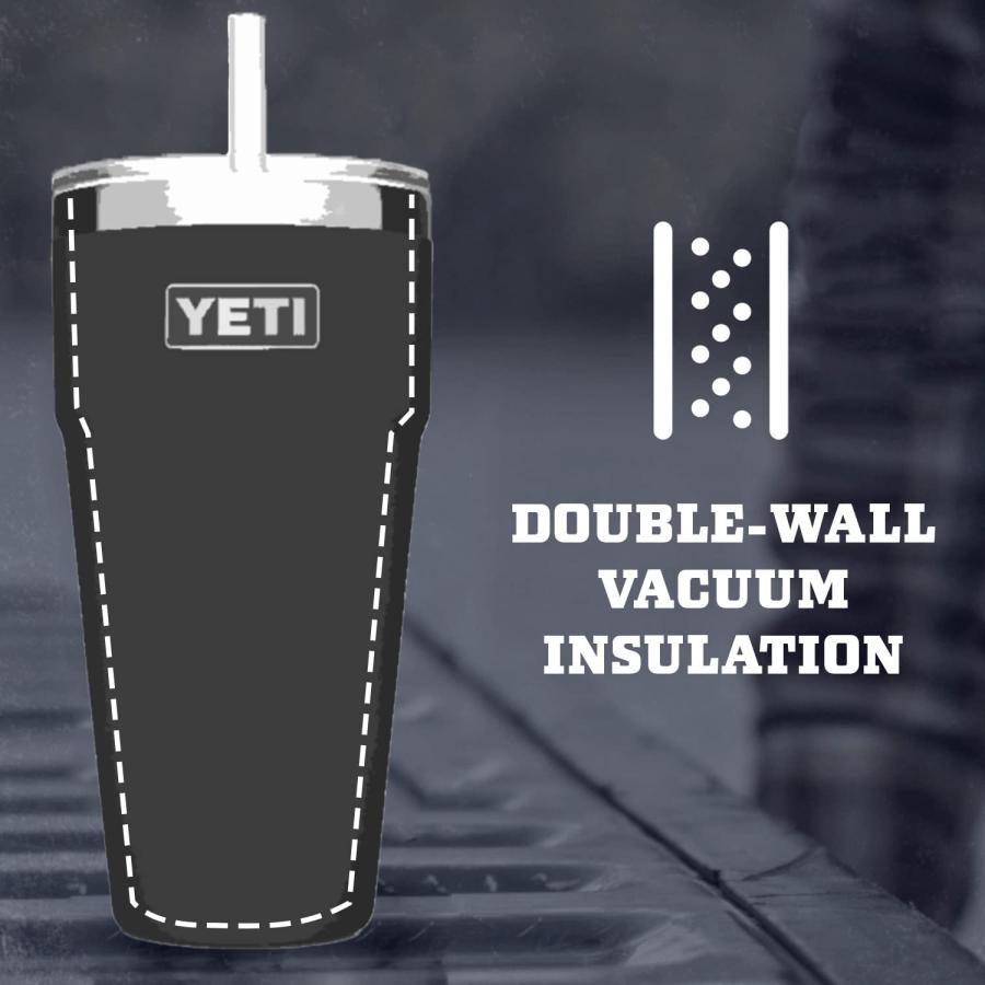 YETI Rambler 26オンス ストローカップ ストロー蓋付き 真空断熱 ステンレス製、ハイランズオリーブ