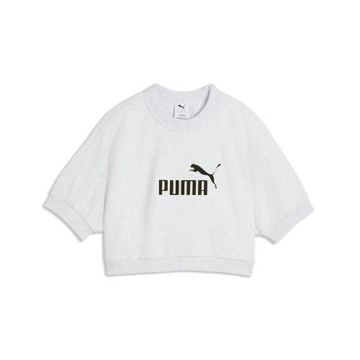 Puma 微短版上衣 Women Elevated ESS 灰 短袖 寬鬆 Rose著用 636645-05