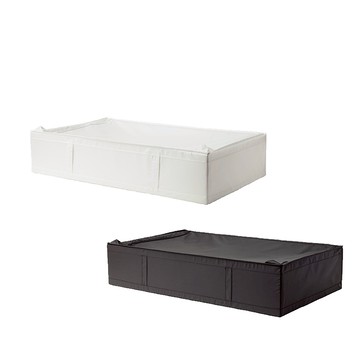 【好物良品】2入-大款_牛津布床底提把衣物被子收納整理箱 床下拉鍊置物箱-白色x1＋黑色x1